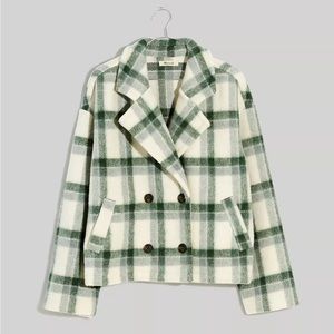 Madewell: New Double-Breasted Plaid Crop Jacket